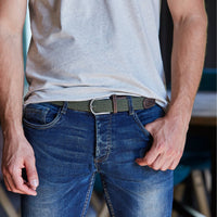 Green Army Woven Elastic Belt