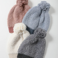 Soft Furry Pom Knit Beanie