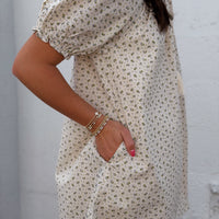 Ruffled Hem Puff Sleeve Mini