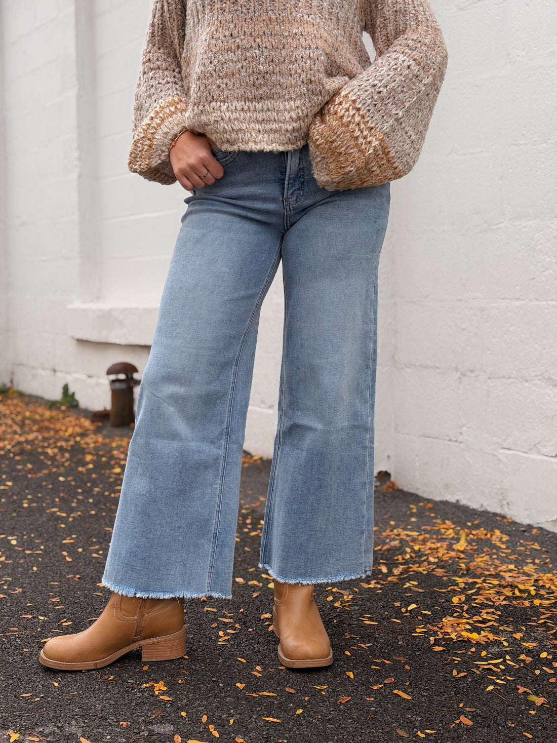 Casey High Rise Ankle Wide Jeans