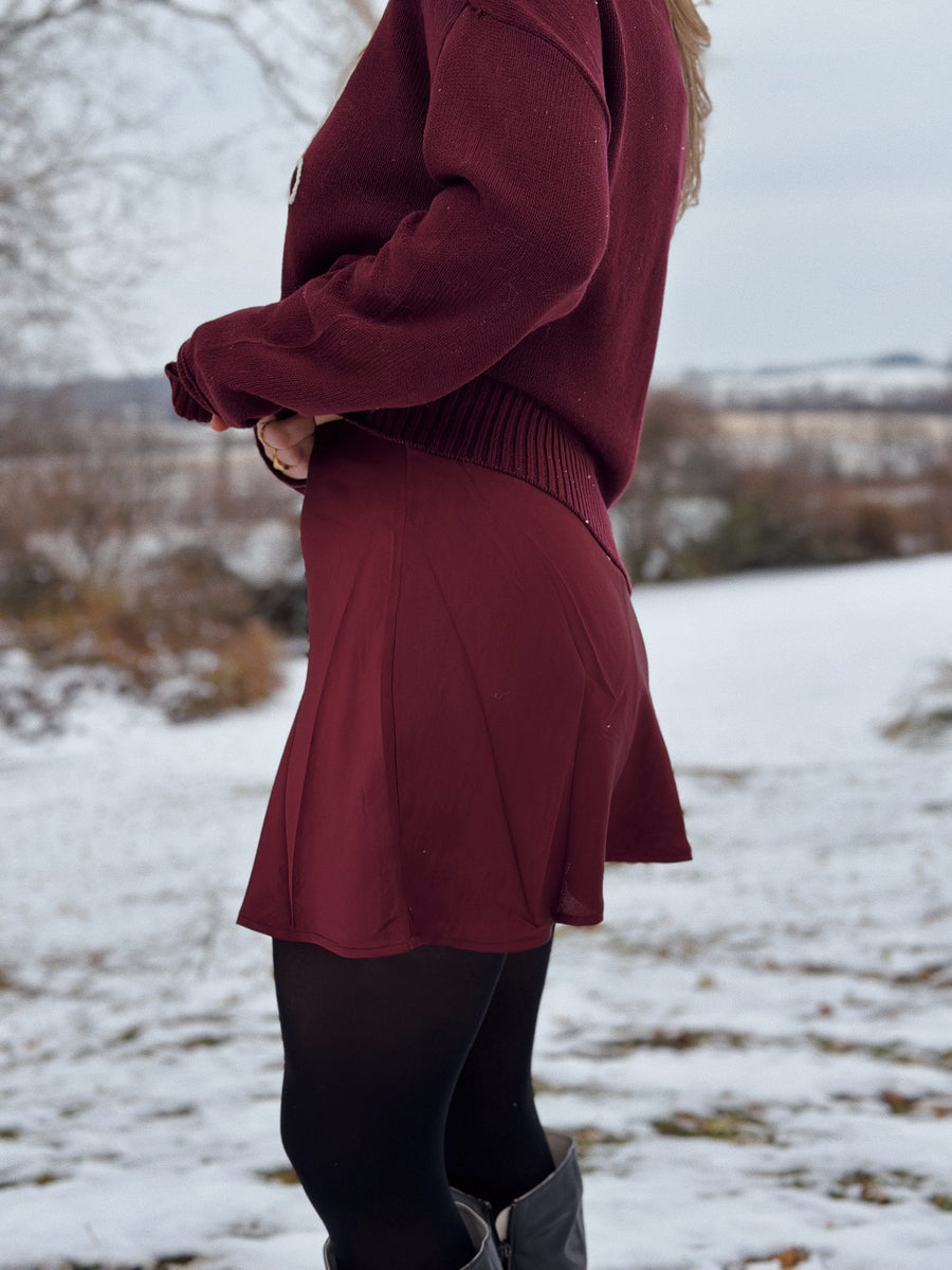 Chablis Satin Mini Skirt