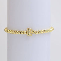 INITIAL MONOGRAM BUBBLE STRETCH BEAD BRACELET