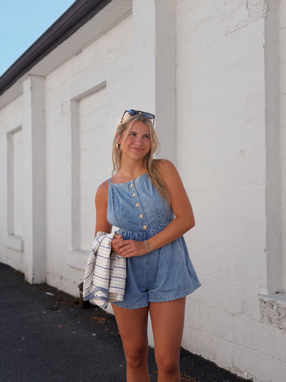 Chambray Denim Romper