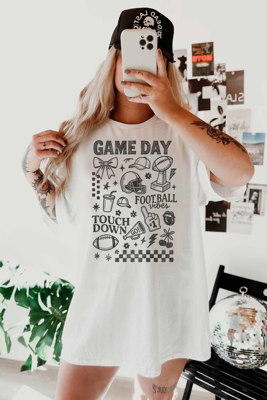 Girly Football Oversized Tee