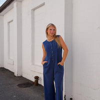 Fiona Jersey Denim Jumpsuit
