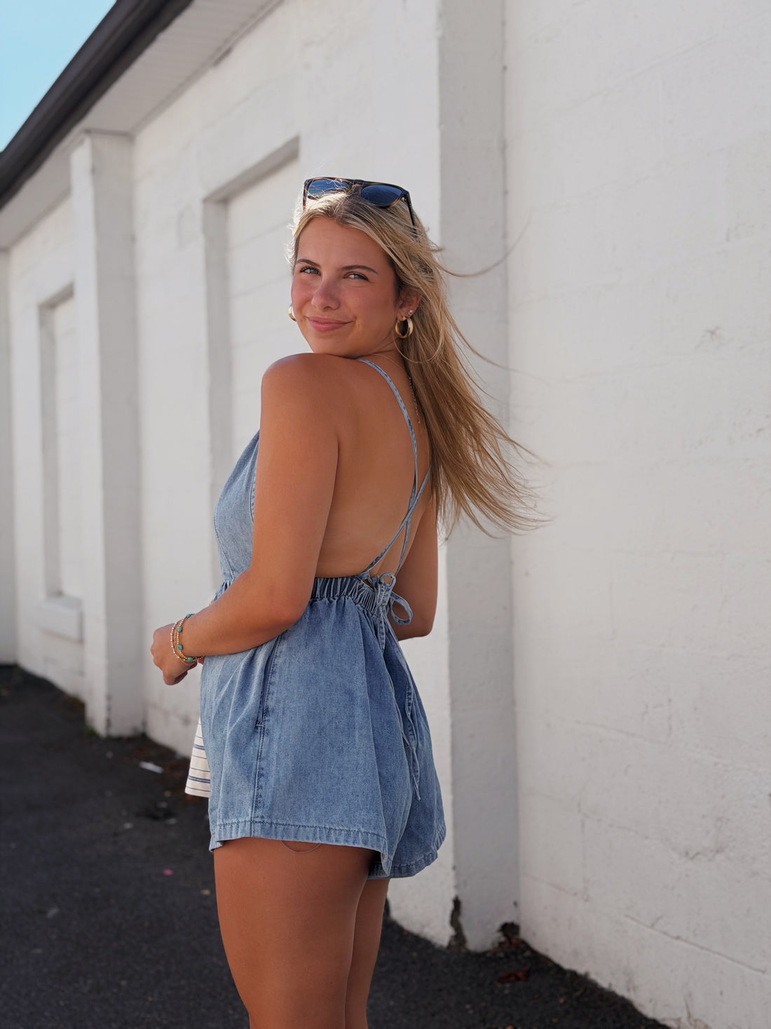 Chambray Denim Romper