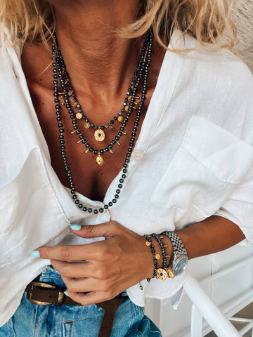 Black Hematite Beaded Necklace