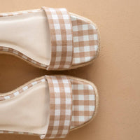 The Oceana | Latte Gingham Wrap Wedge
