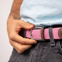 Elastic Braided Belt Misty Rose