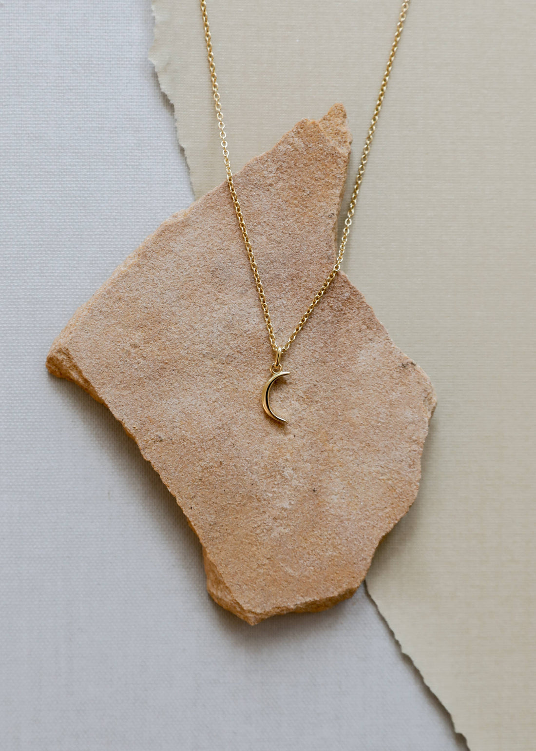 Tiny Crescent Moon Gold Necklace