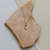 Tiny Crescent Moon Gold Necklace