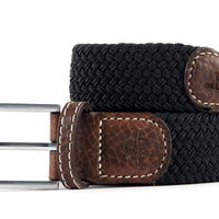 Black Licorice Braided Elastic Belt