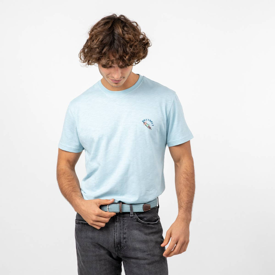 Cloud Blue Elastic Braided Belt