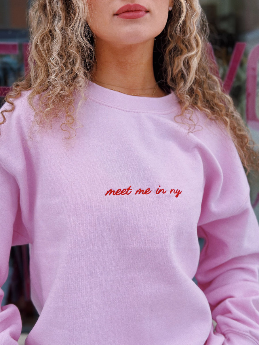 Meet Me in NY Embroidered Sweatshirt