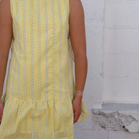 Side Tie Gingham Flounce Dress
