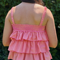 Ruffled Checkered Cami
