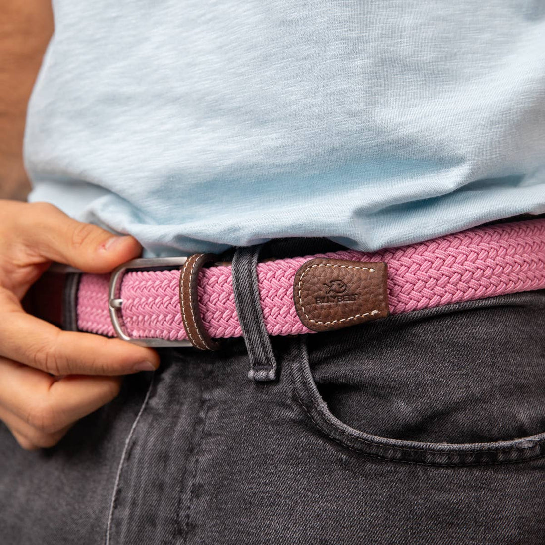 Elastic Braided Belt Misty Rose