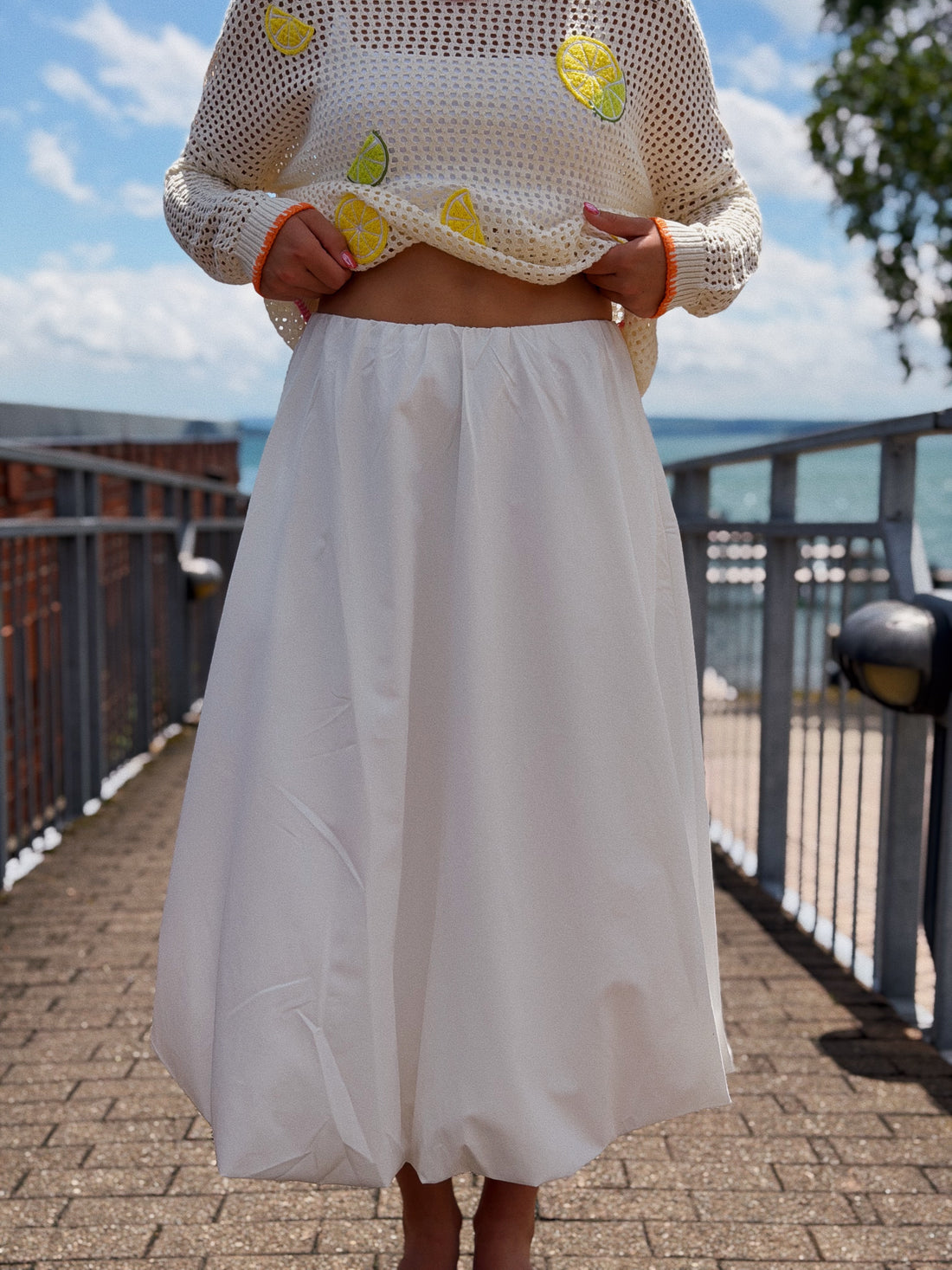 Bubble Hem Maxi Skirt
