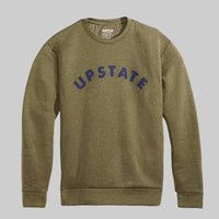 Upstate Arch Crewneck: Heathered Military Green