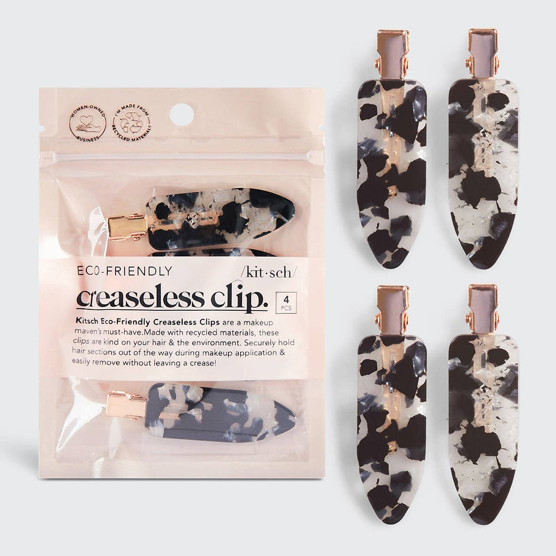 Creaseless Clips 4pc Set - Black Terrazzo