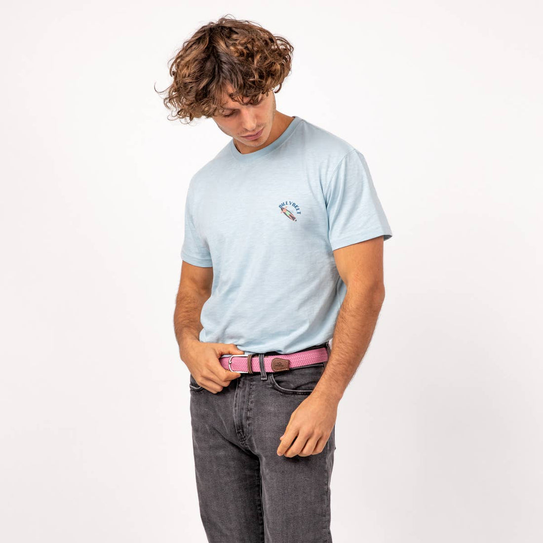 Elastic Braided Belt Misty Rose