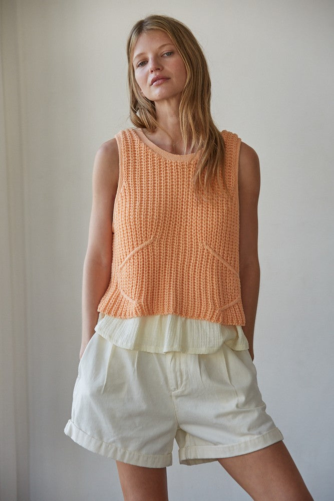Carmine Crochet Layered Top