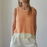 Carmine Crochet Layered Top
