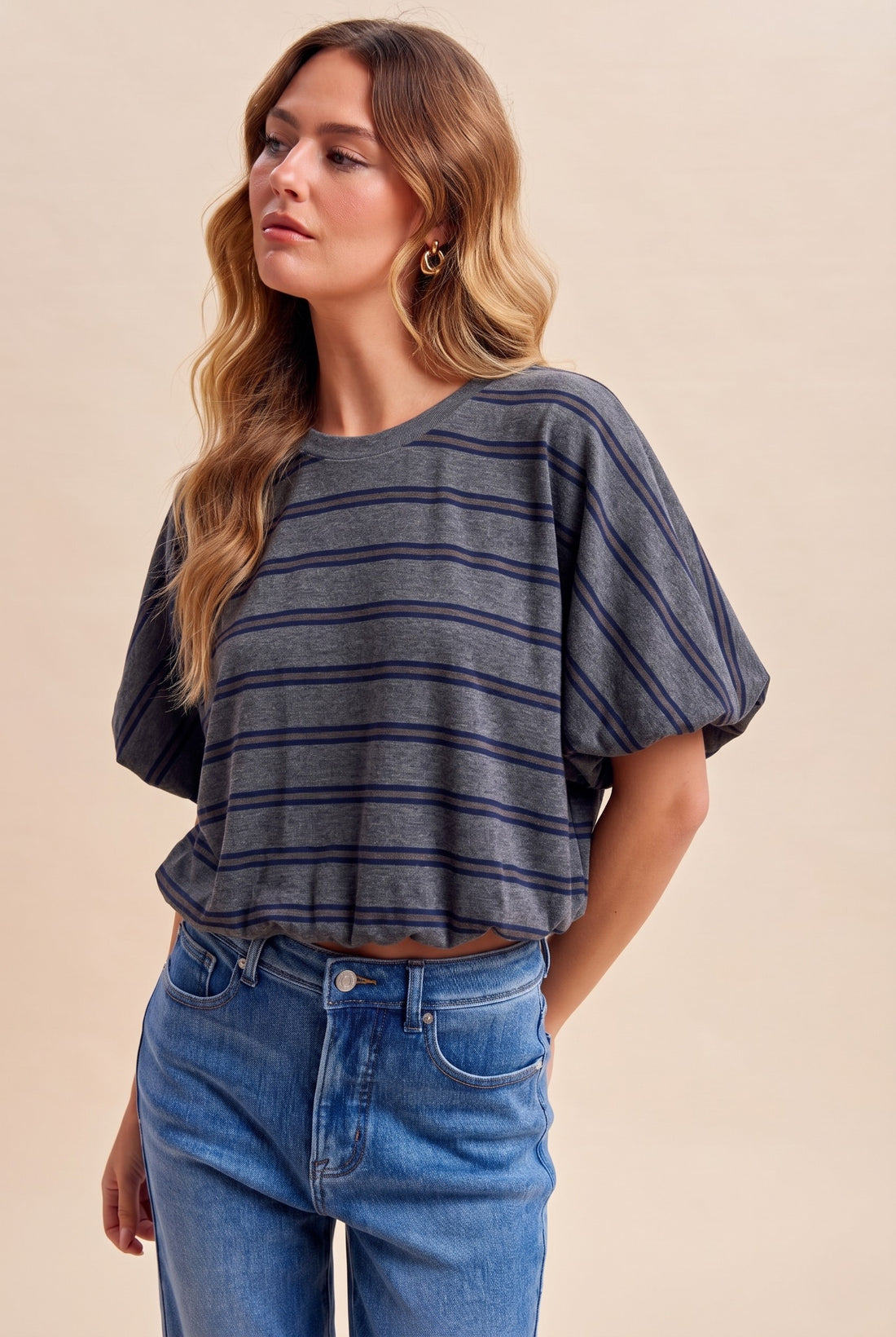 Striped Bubble Top