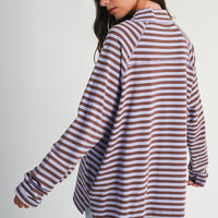 Oversized Long Sleeve Stripe Tee