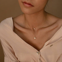 18K STAINLESS STEEL TARNISH FREE LAYERED NECKLACE: STARBURST
