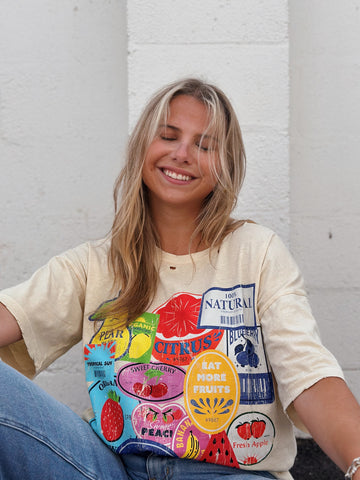 Fruit Stickers Oversized Tee