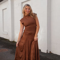 Sepia Mock Neck Dress