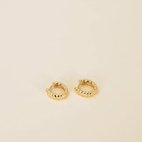 Small Channel Gold Hoop Earrings