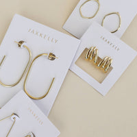 Gold Long Oval Hoop