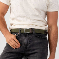 Elastic Braided Belt Armed Green