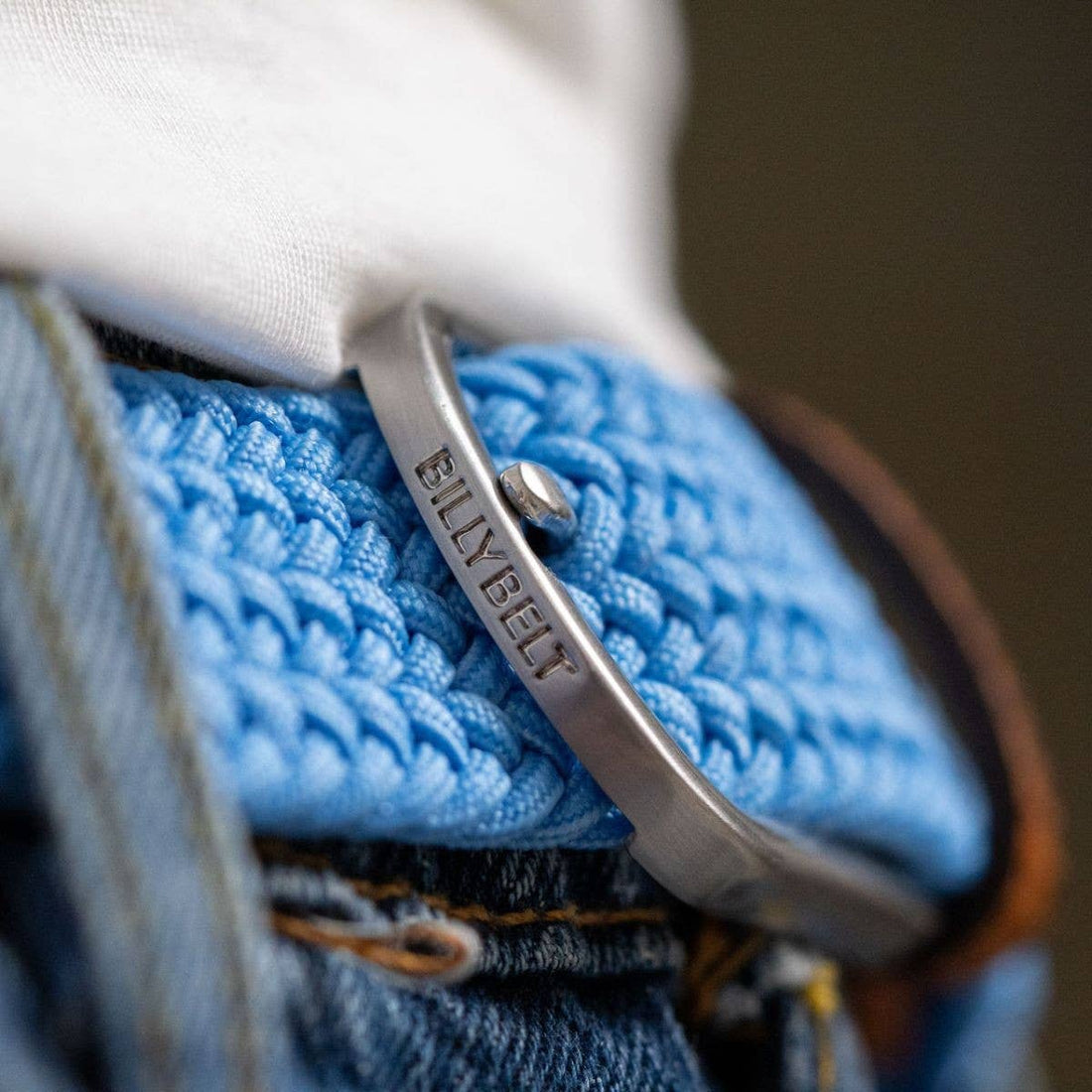 Elastic Braided Belt Alaska Blue