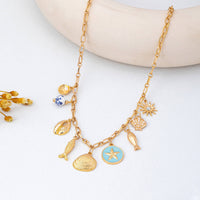 Coastal Seashells Charm Necklace