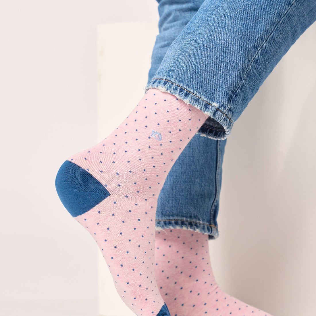Combed cotton square socks - Pink