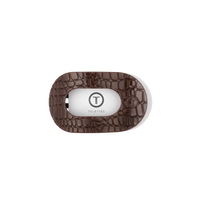 Brown Crocodile Small Flat Round Hair Clip