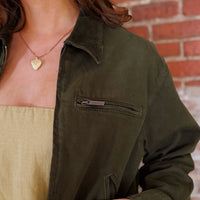 Hudson Zip Front Jacket: Dark Olive