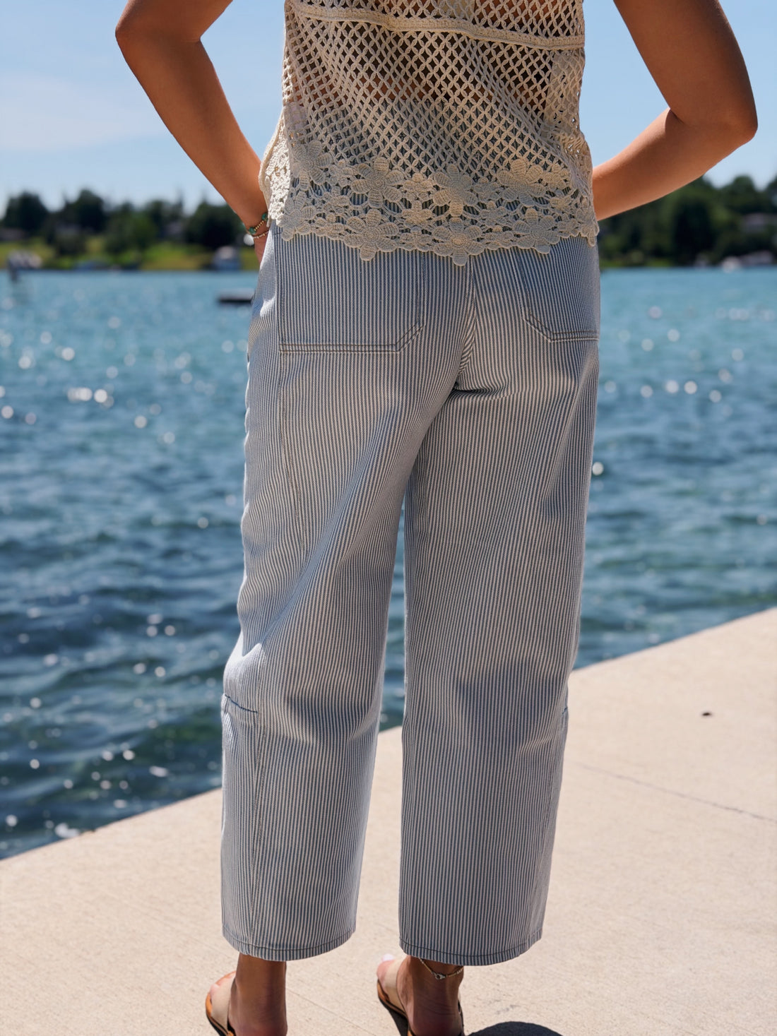 Striped Barrel Pants