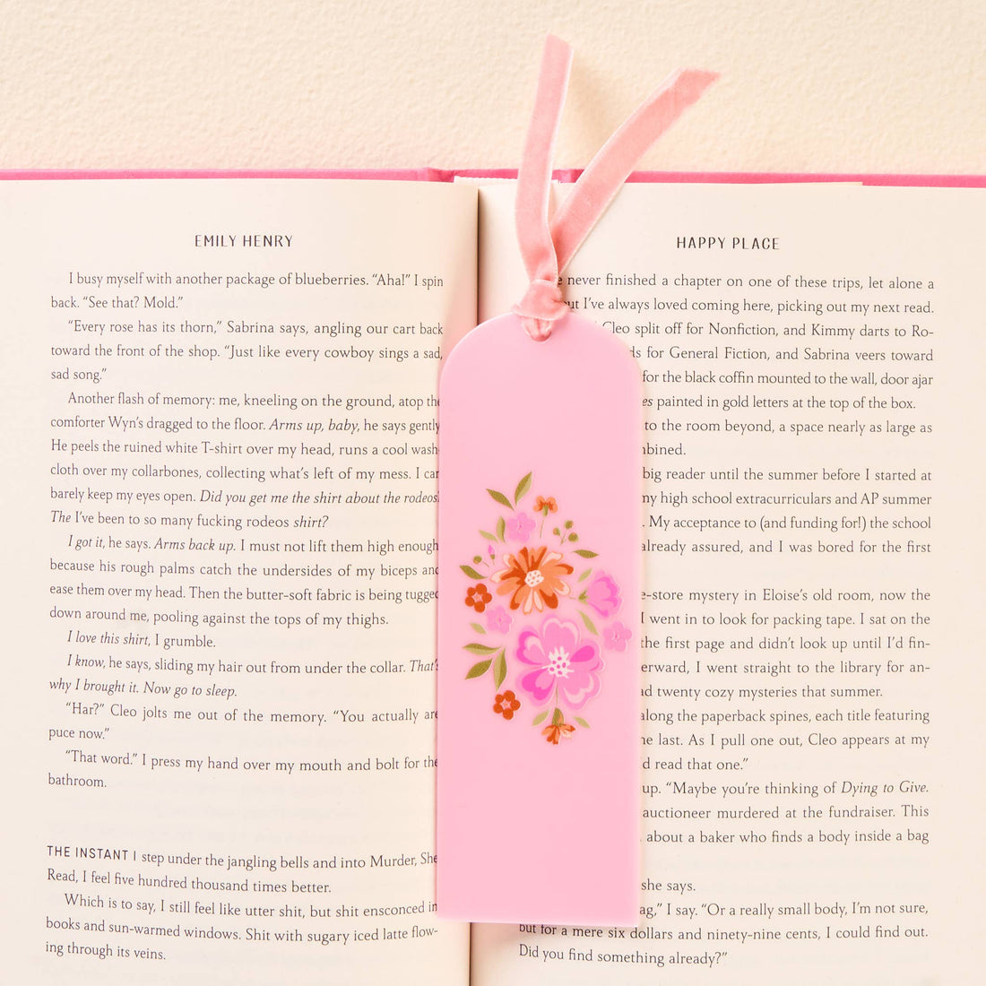Acrylic Bookmark: Dainty Floral Pink