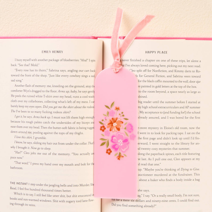 Acrylic Bookmark: Dainty Floral Pink