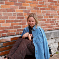 Elio Ruffle Trim Wide Leg Pants