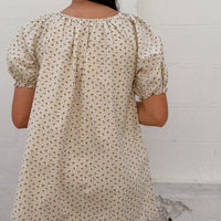 Ruffled Hem Puff Sleeve Mini