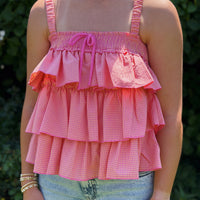 Ruffled Checkered Cami