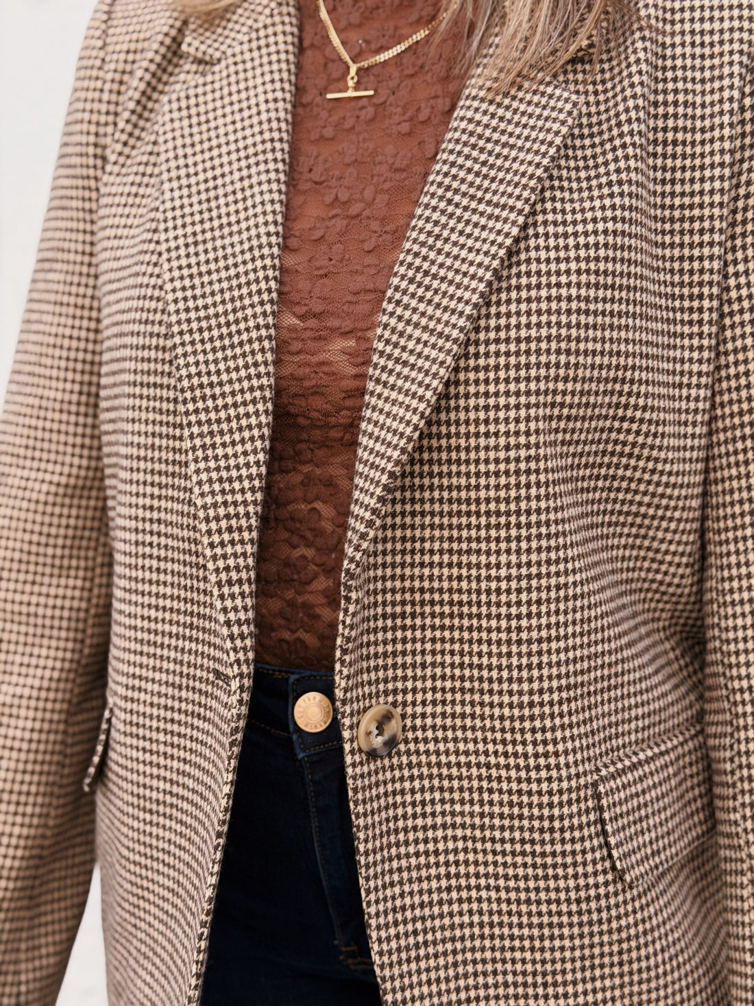 Evan Houndstooth Blazer