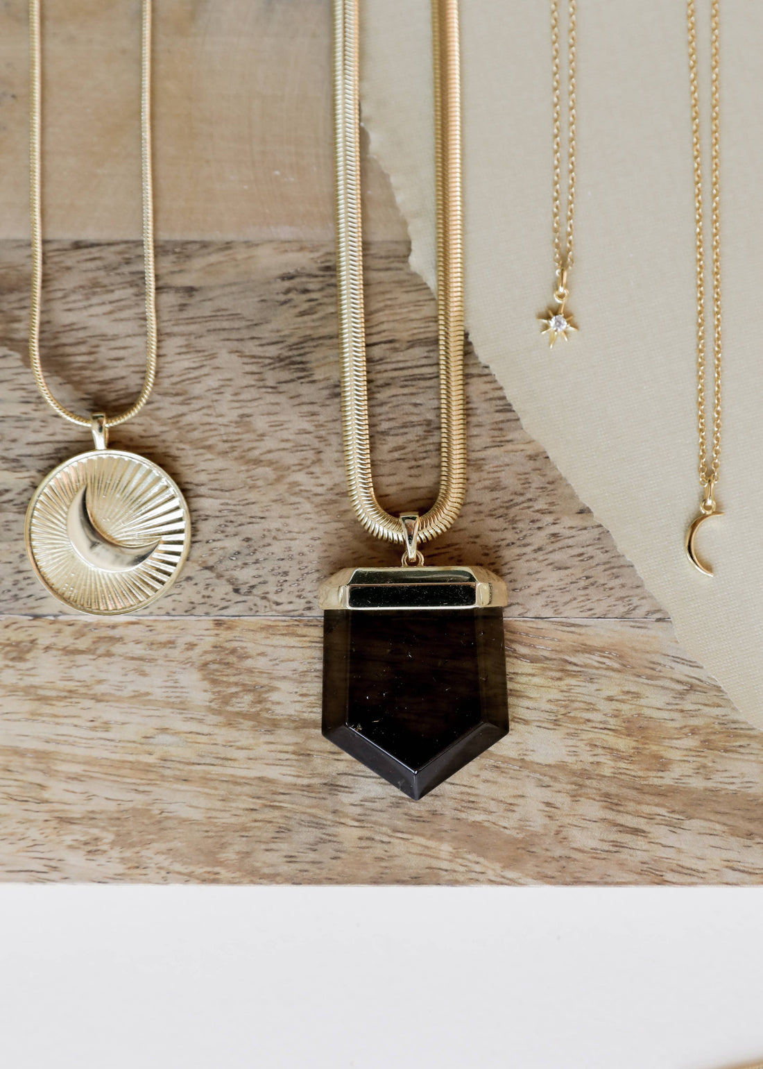 Tiny Crescent Moon Gold Necklace