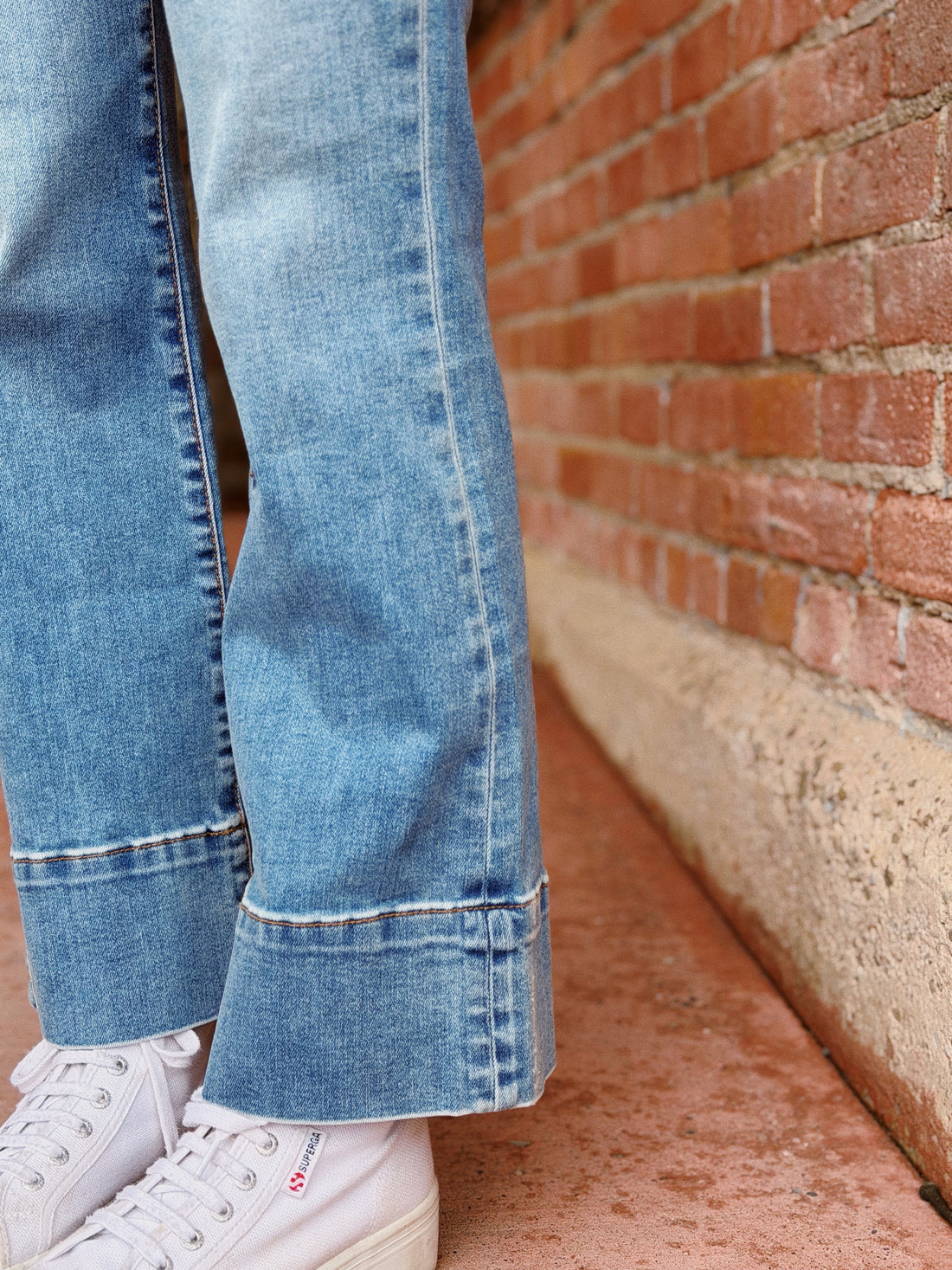 Kelsey Mid Rise Kick Flare Long: Contract