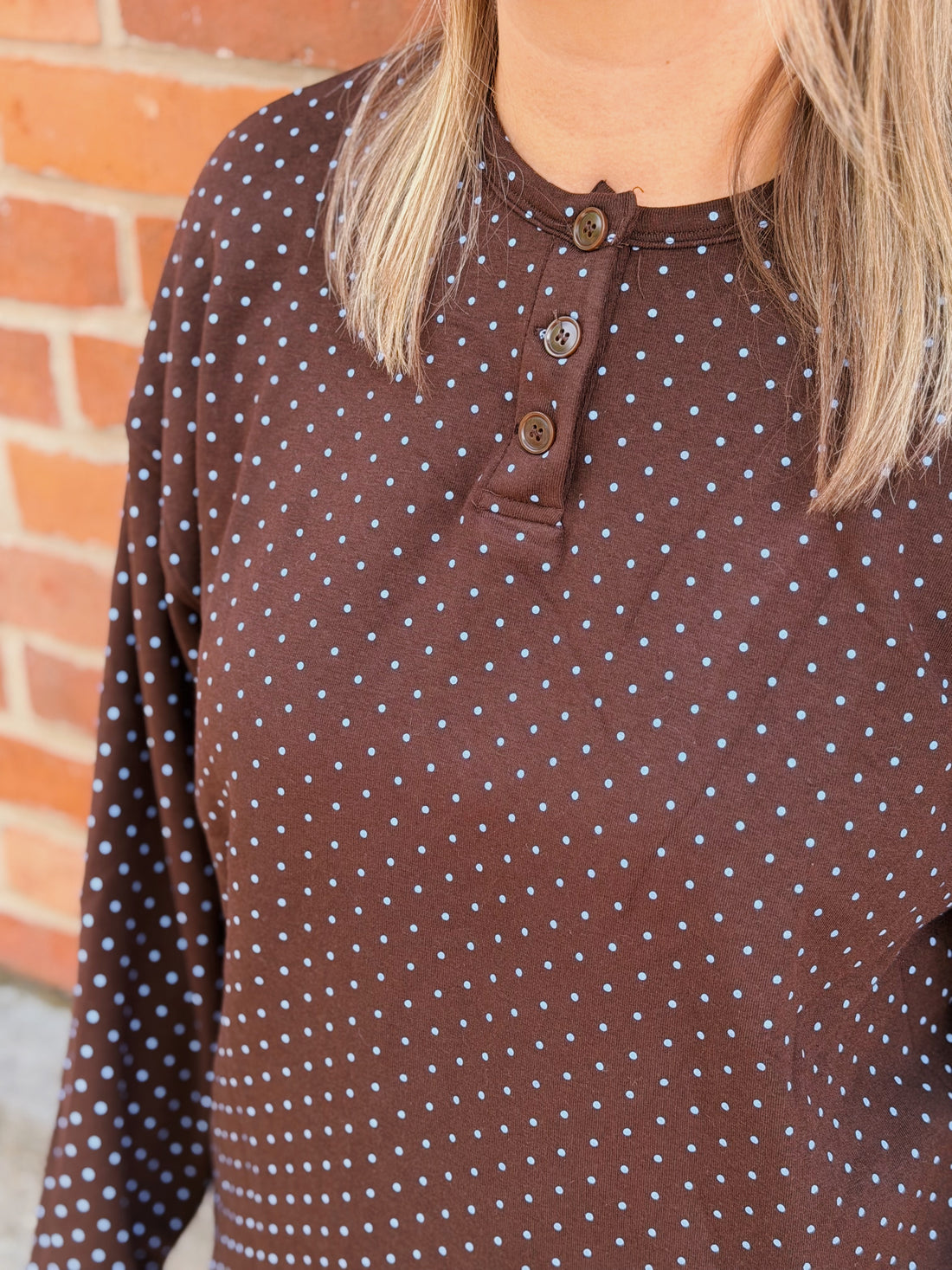 Elio Polka Dot Henley